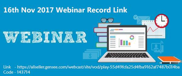 Alibaba Webinar 16th November, 2017